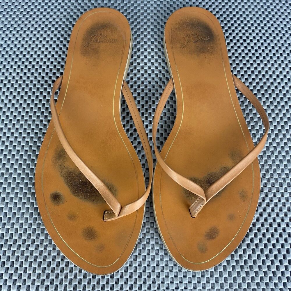 J Crew Flip Flop Womens Size 9 Brown Slide On Thong Sandals Made In Italy